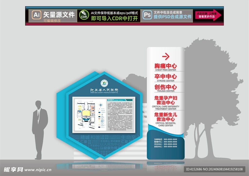 人民医院导视牌
