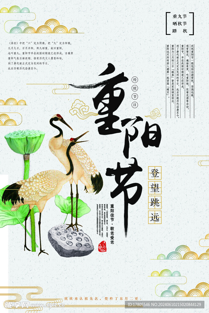 九九重阳节 九月九海报 敬老 