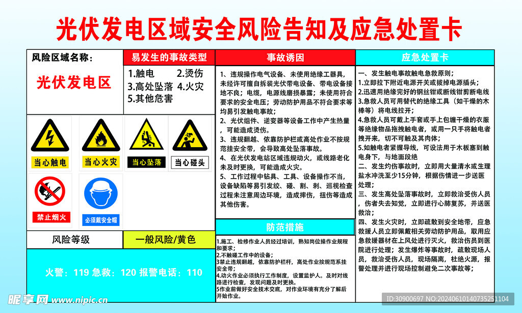 光伏区危险告知牌