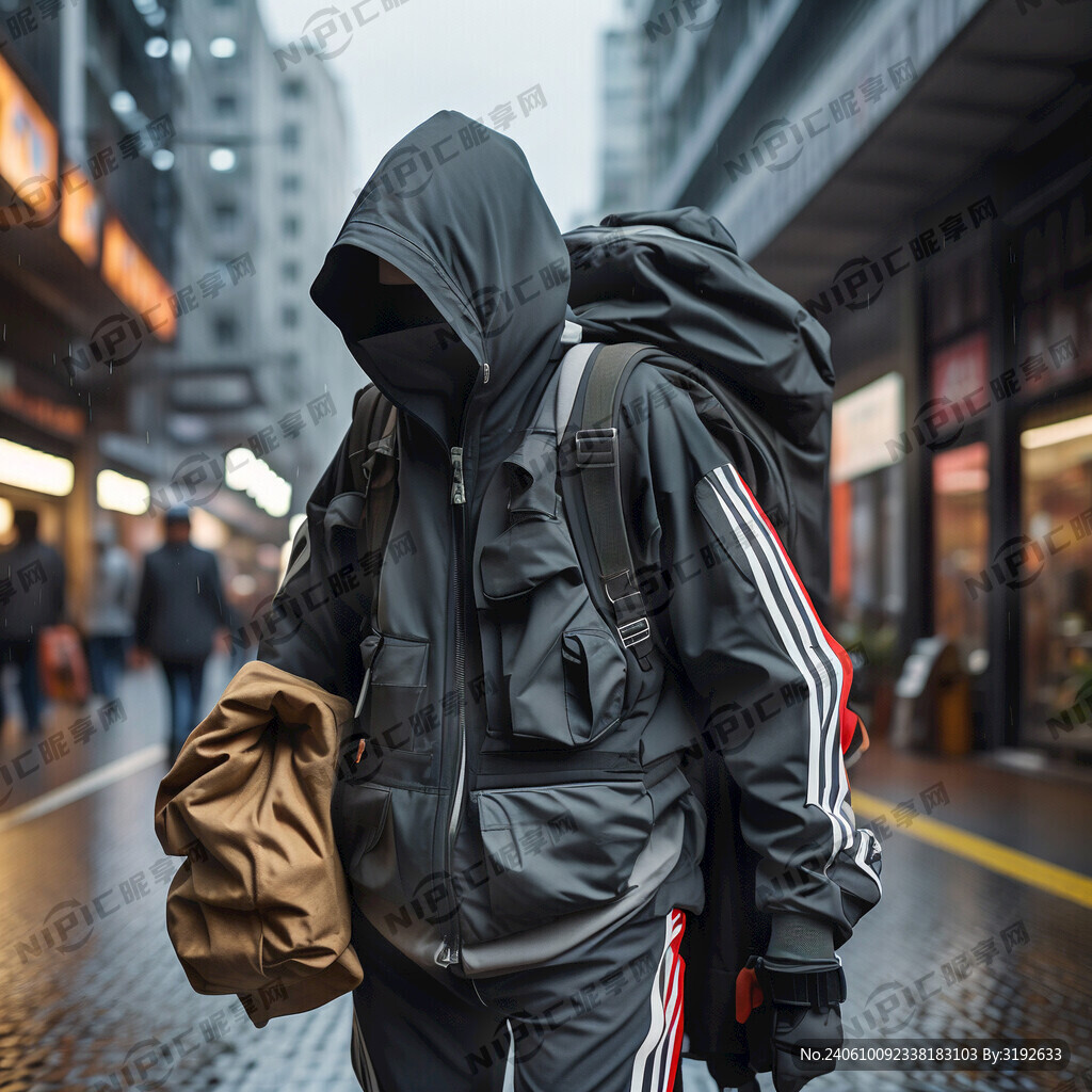 人 穿运动服 背着东西