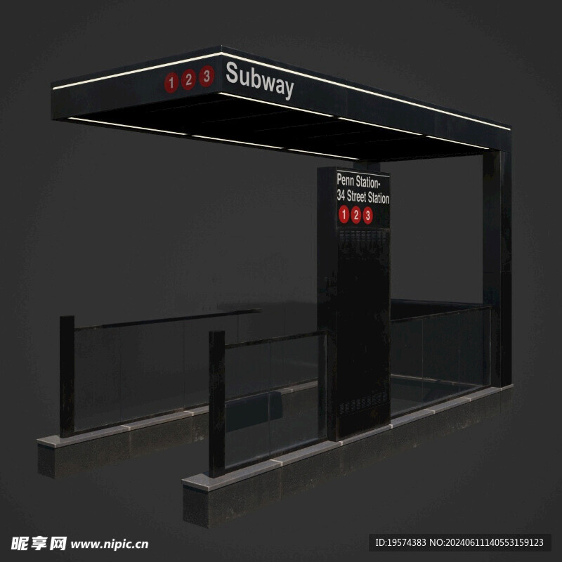 C4D模型 地铁出口站