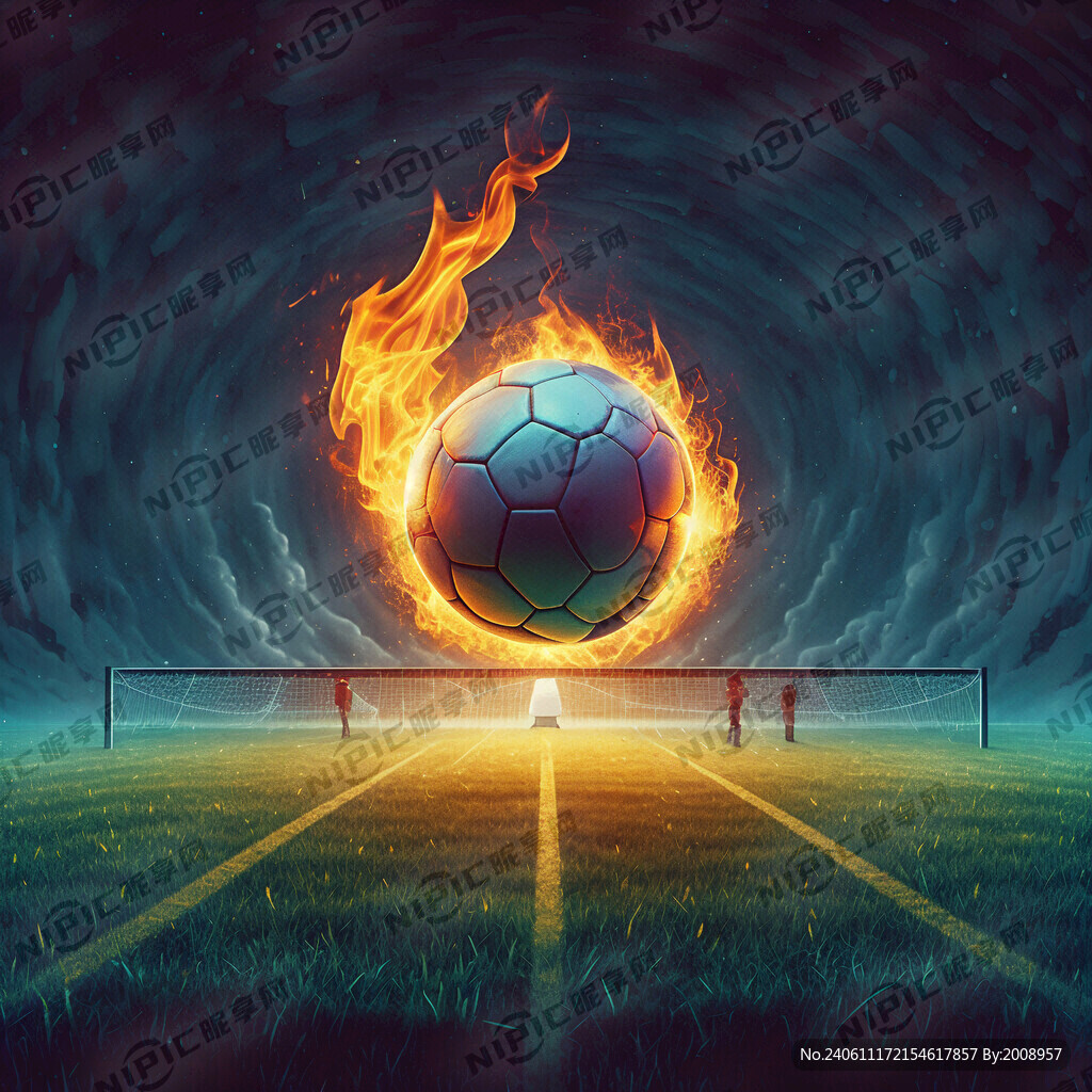带火的足球