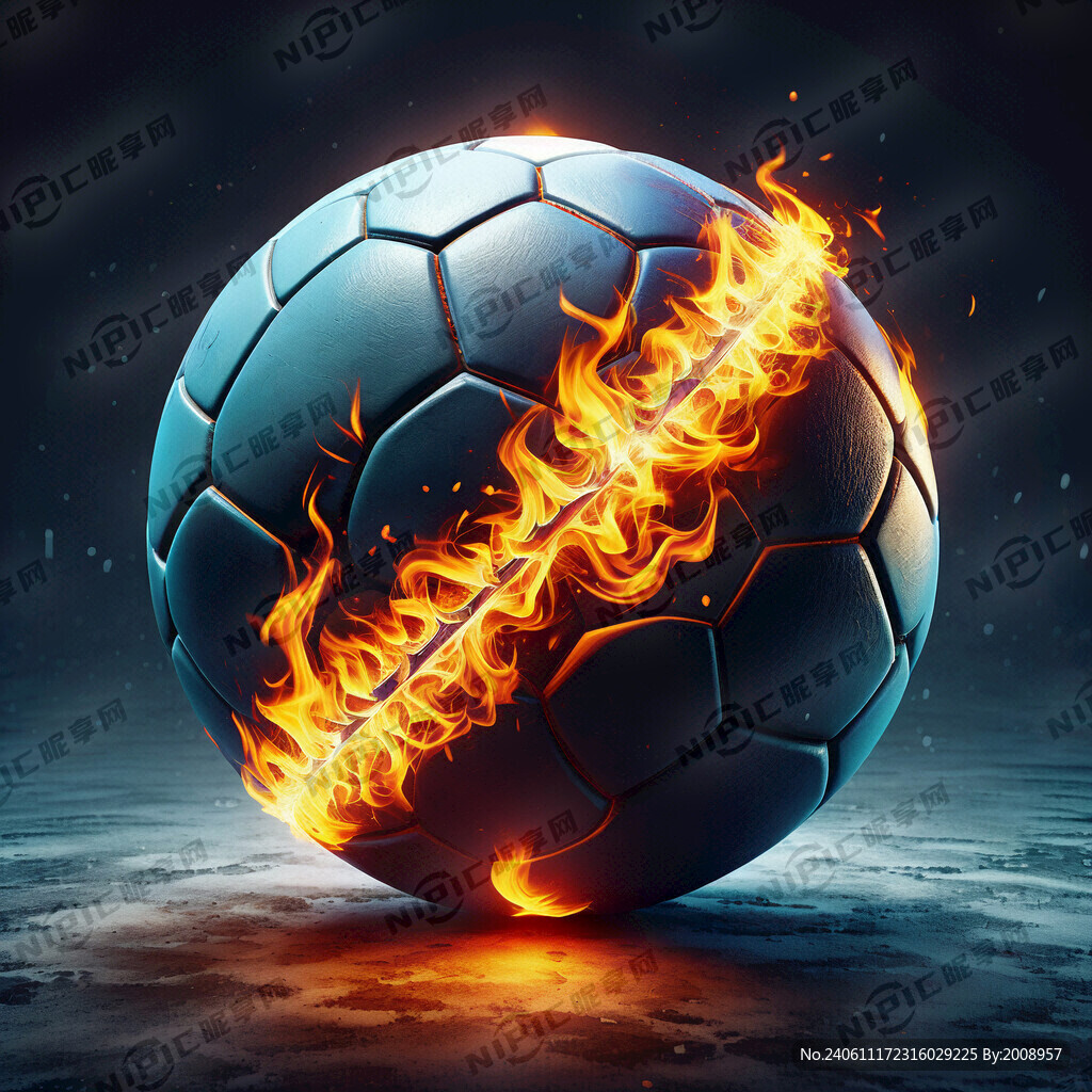 带火的足球 足球是浅色的
