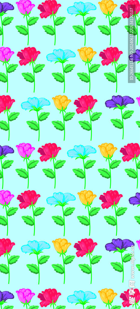 蓝色底花纹