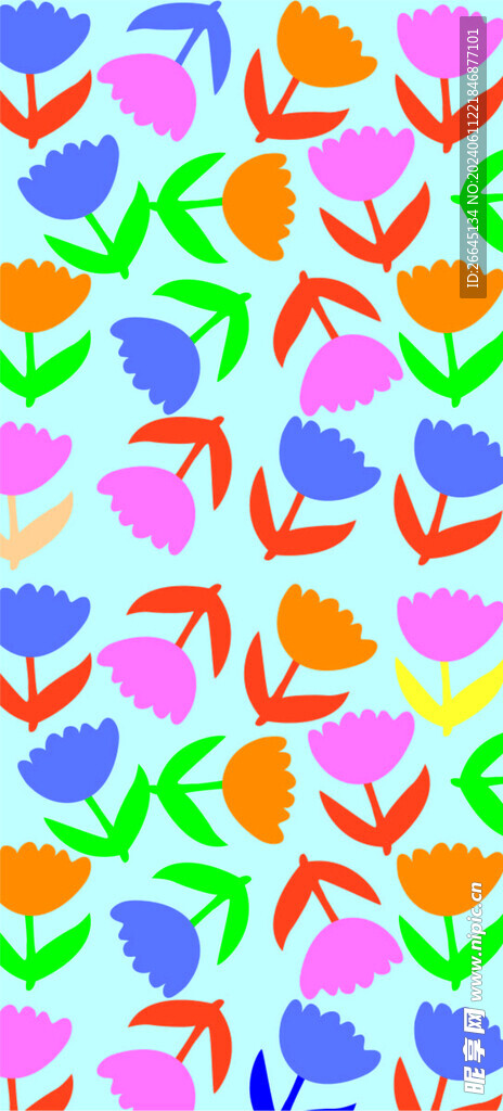 蓝色底花纹
