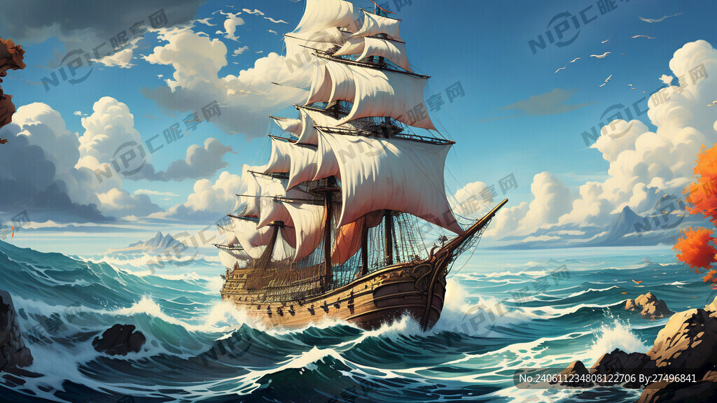 艺术、海洋、发财、一帆风顺