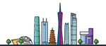 城市轮廓剪影