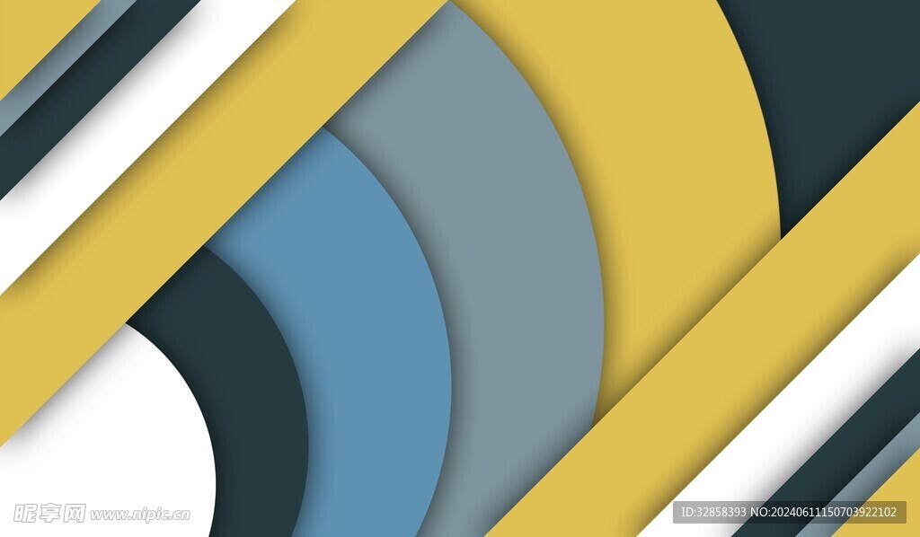 黄蓝撞色几何抽象造型
