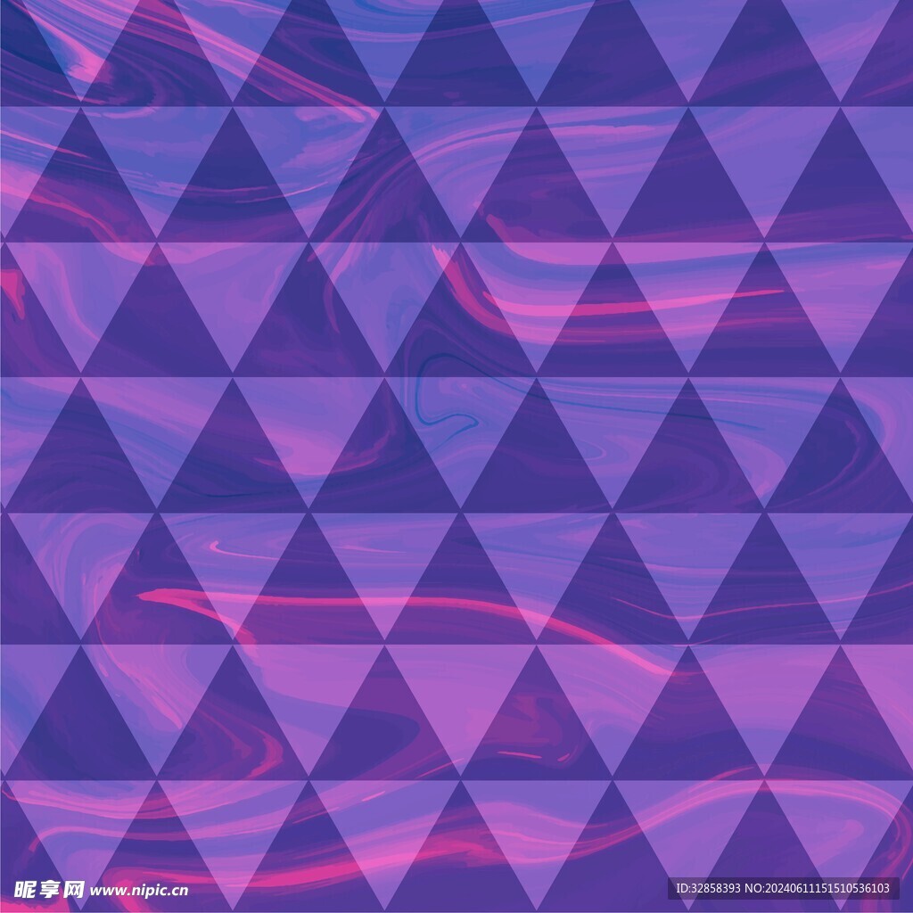 紫色三角形平铺抽象造型