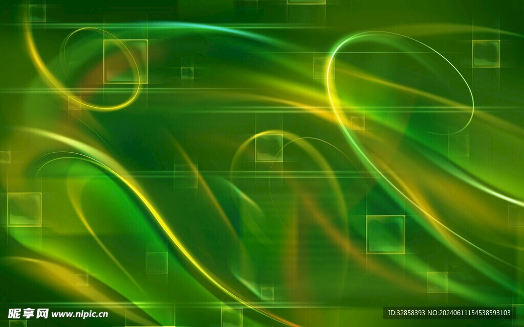 绿色发光抽象立体造型