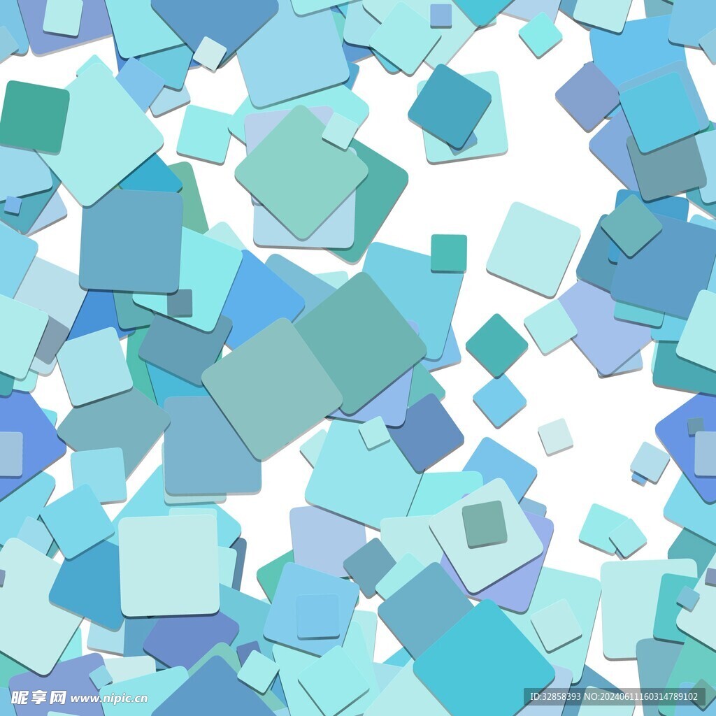 蓝绿色几何抽象造型