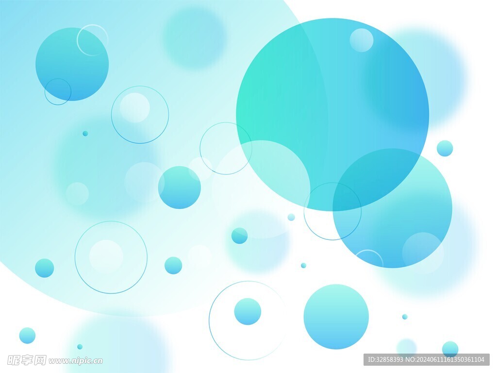 蓝色圆圈气泡抽象造型