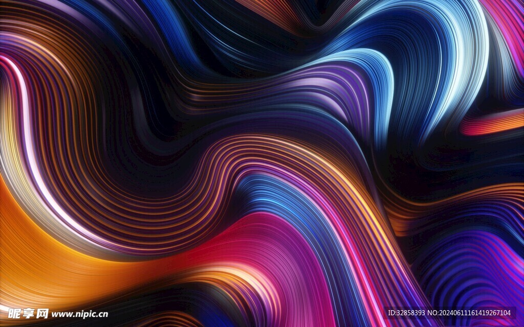 紫色波浪抽象立体造型