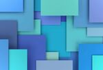 蓝色几何抽象造型