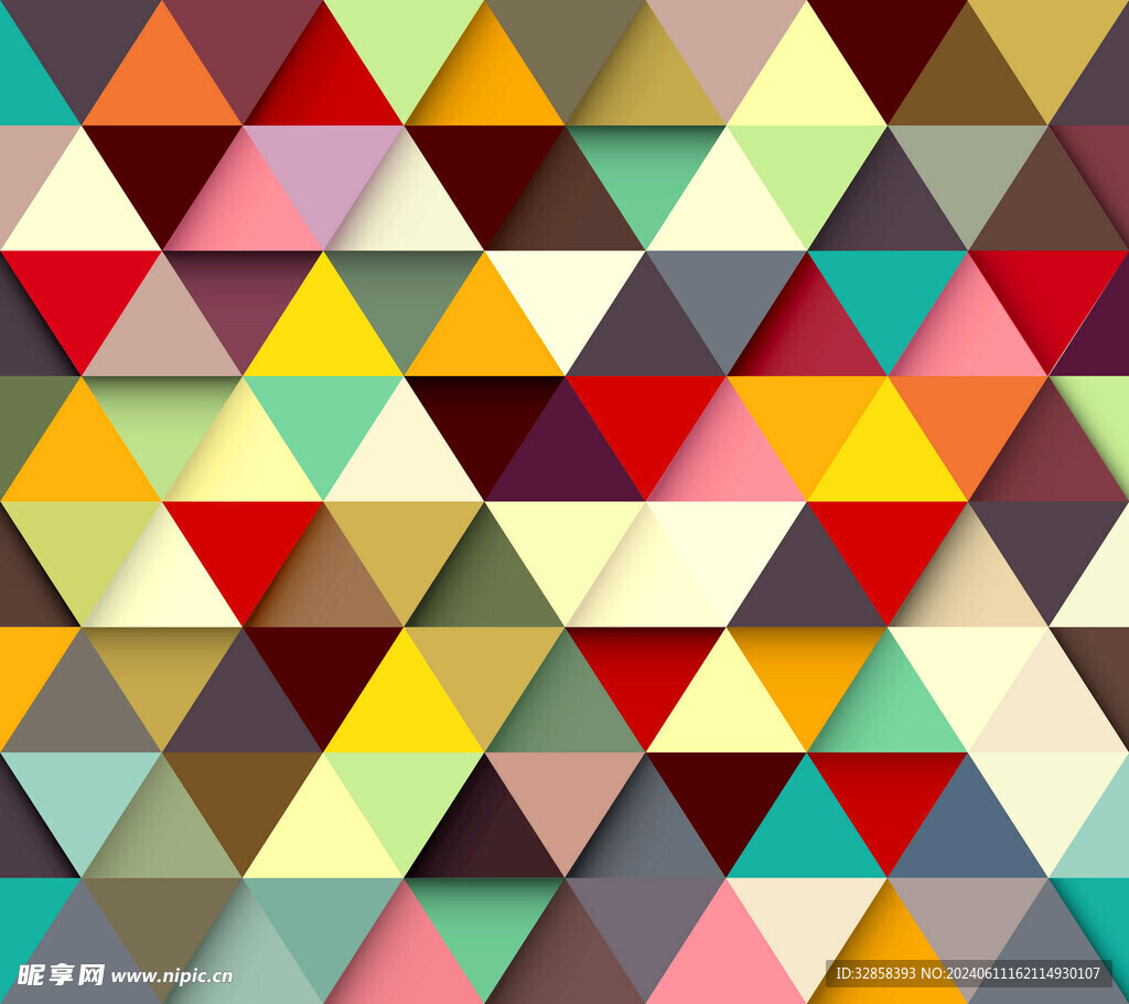 彩色三角形平铺抽象造型