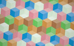 彩色立方体堆叠抽象造型