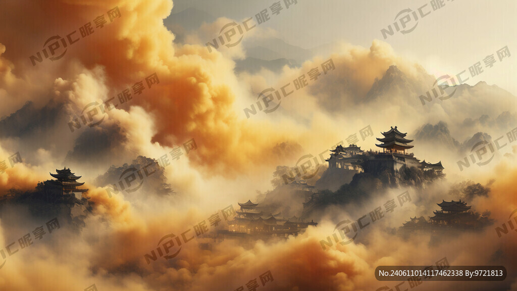浅黄 有香气上升的背景