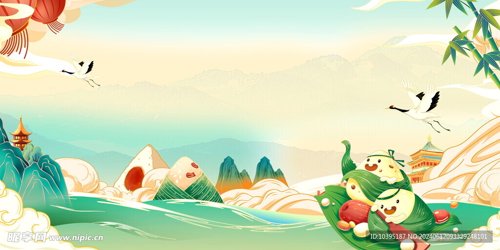 端午节粽子海报展板背景
