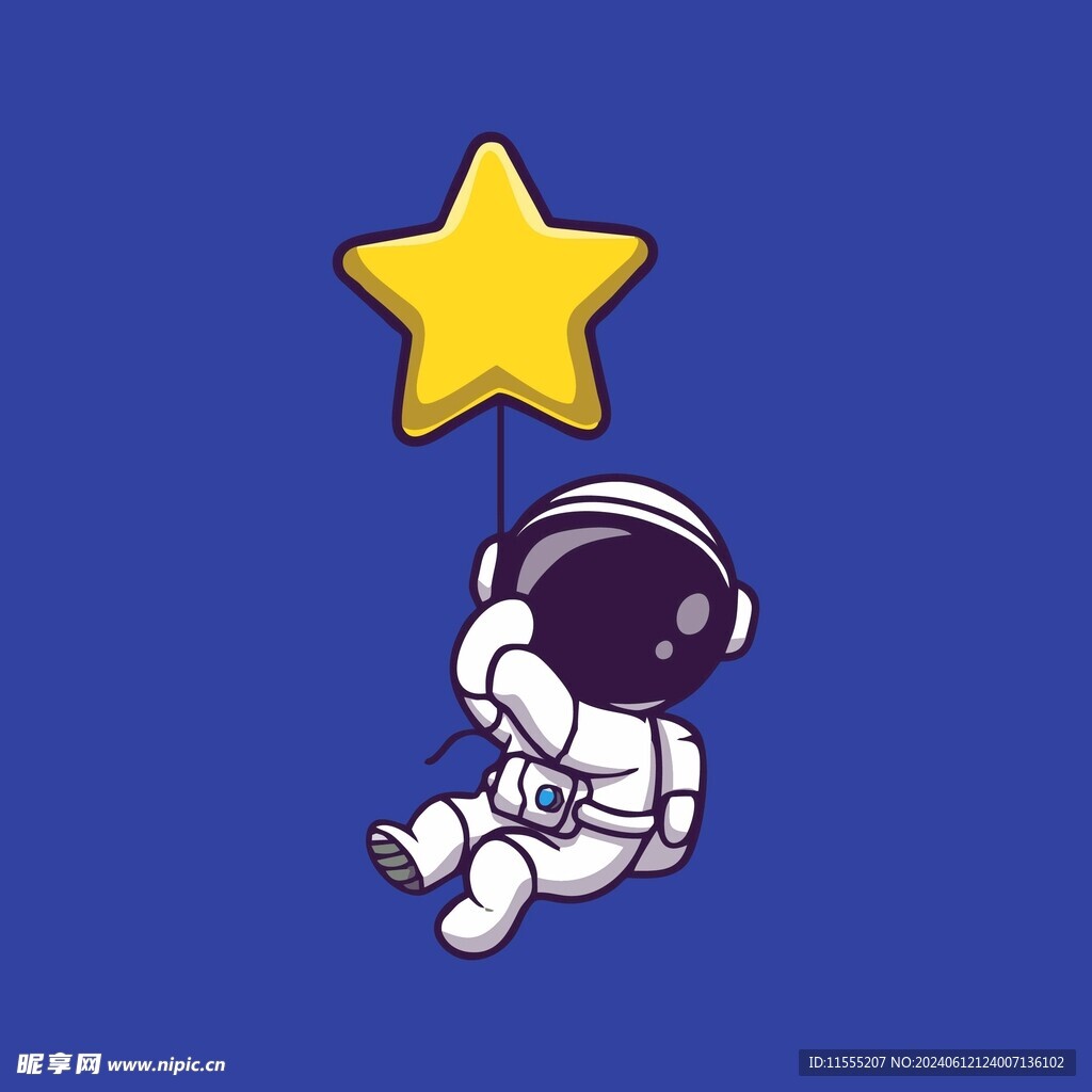 宇航员矢量卡通儿童插画图片