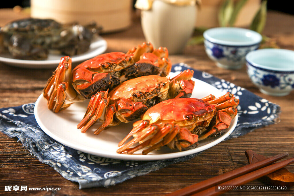 清蒸大闸蟹美食图片