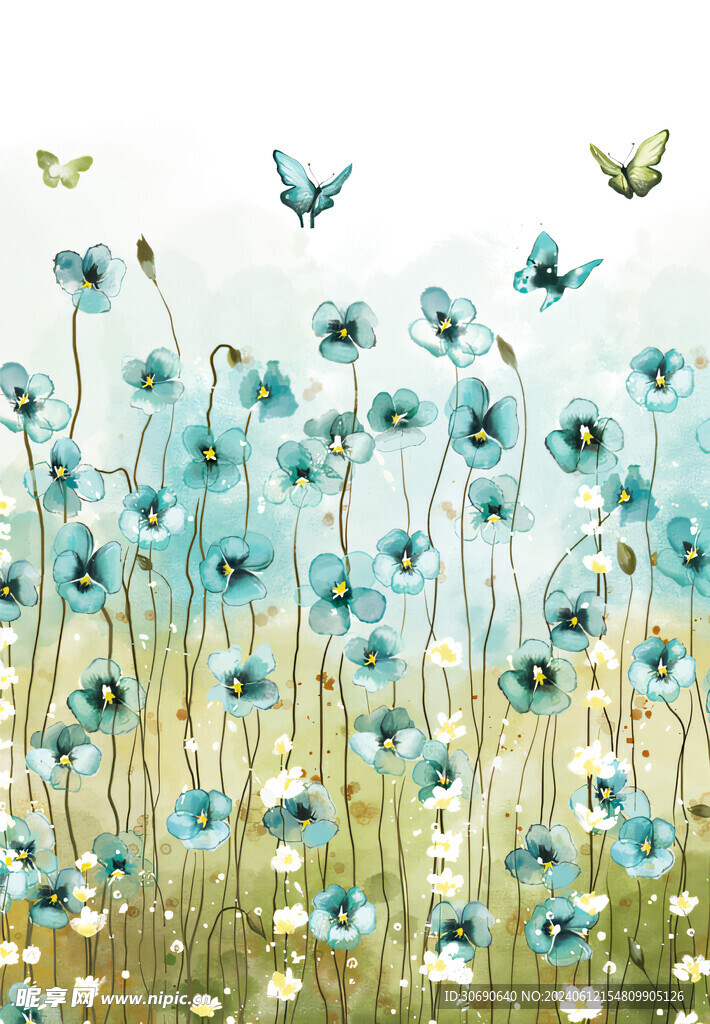 蝴蝶蓝花