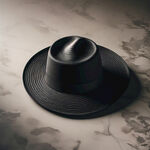 黑色帽子俯视图，3d立体，光影清晰
