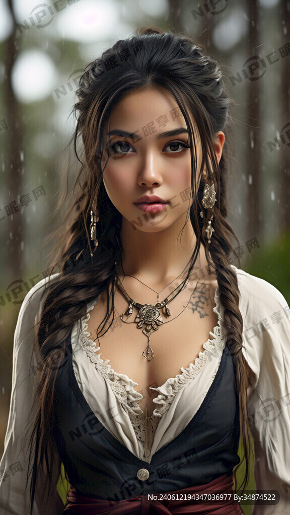 全脸正面图 野人 现代美女