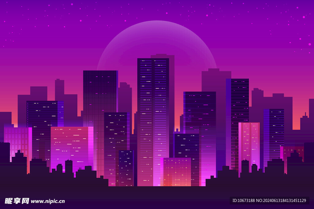  霓虹城市夜景