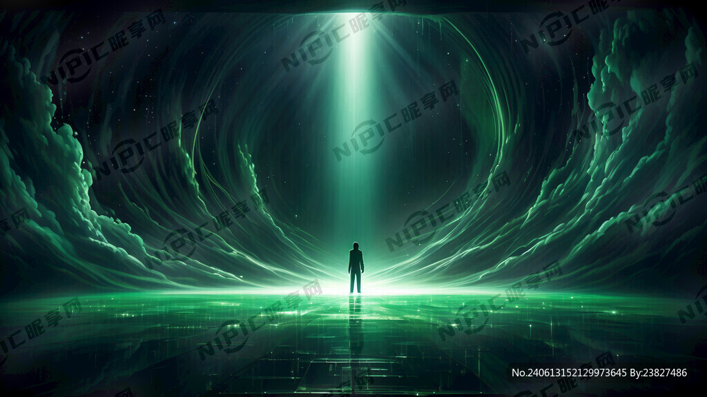 深绿底 荧光灯 光晕 线条光