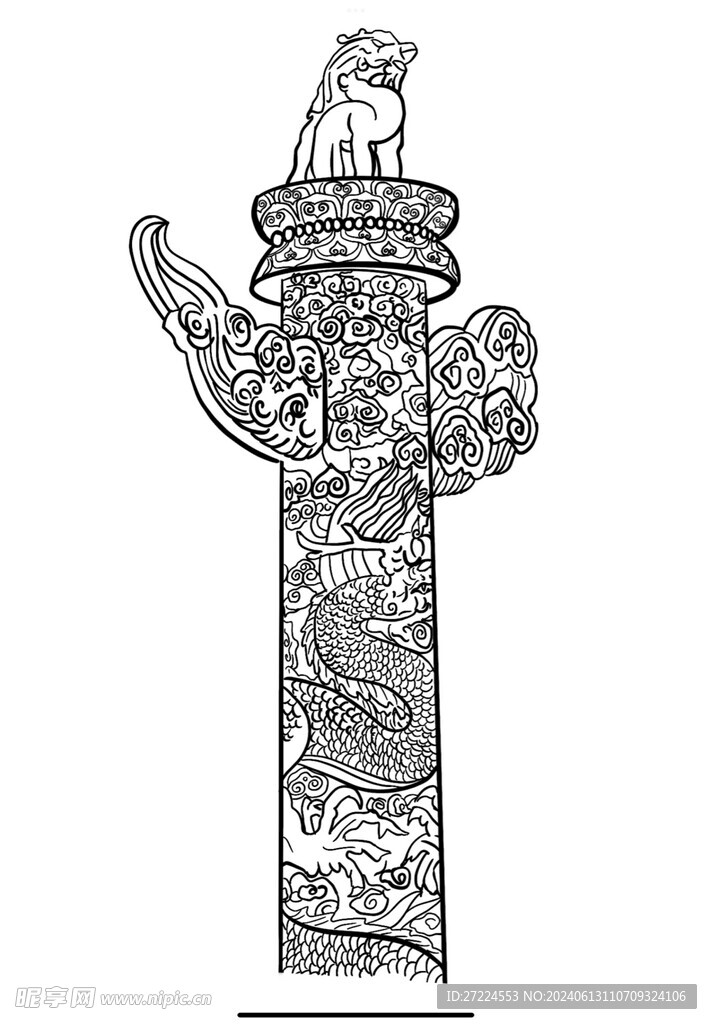 华表线稿