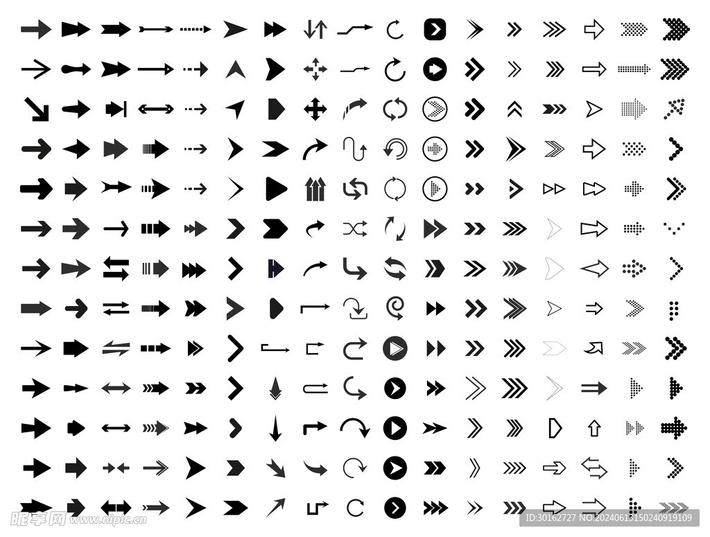 各种箭头指向矢量素材