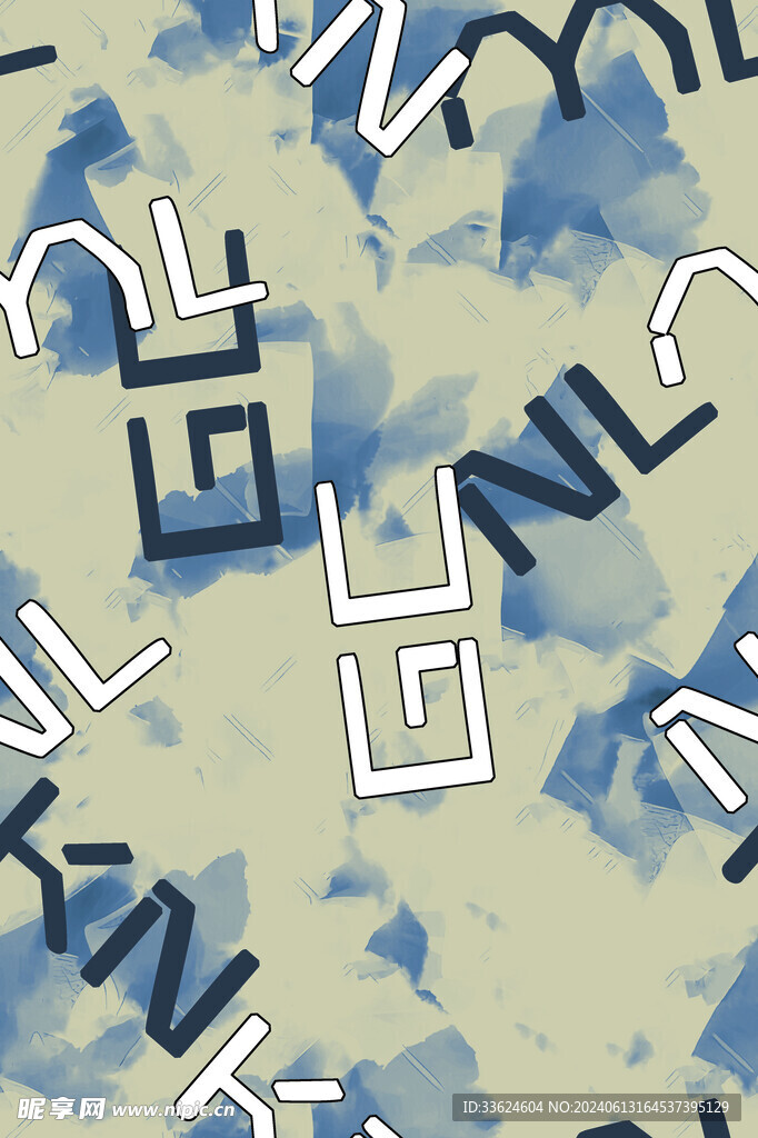 字母  扎染
