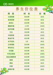 养生价位表