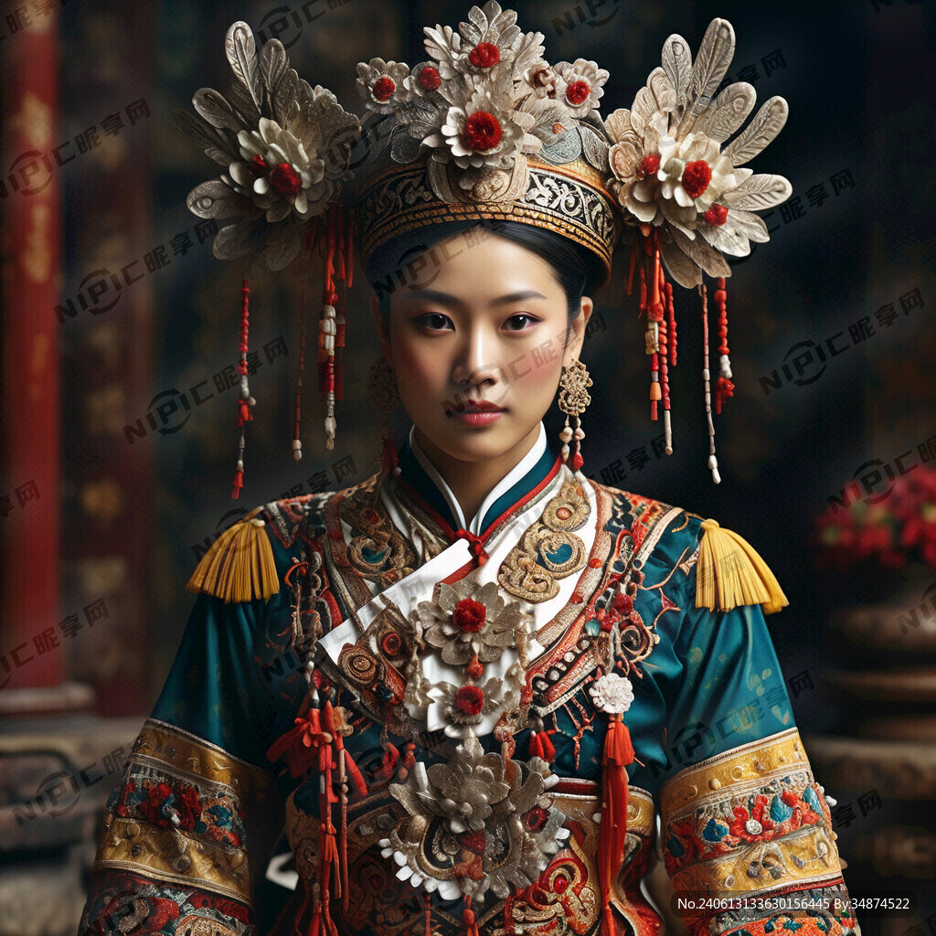 云南传统服饰 高清 正面脸图