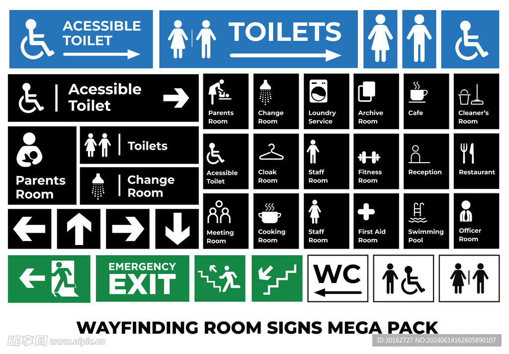 卫生间厕所标识系统icon图标