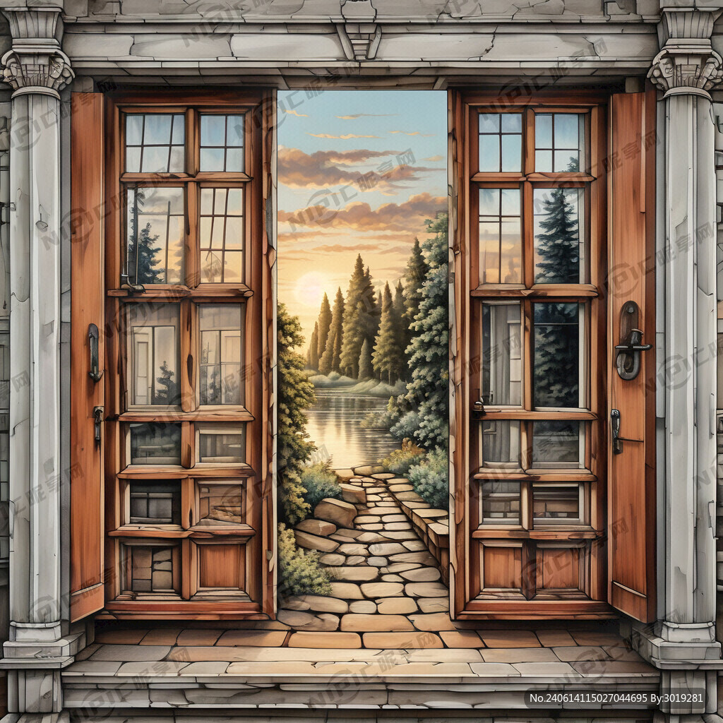 AI创作图门窗风景画nipic.com-昵图网