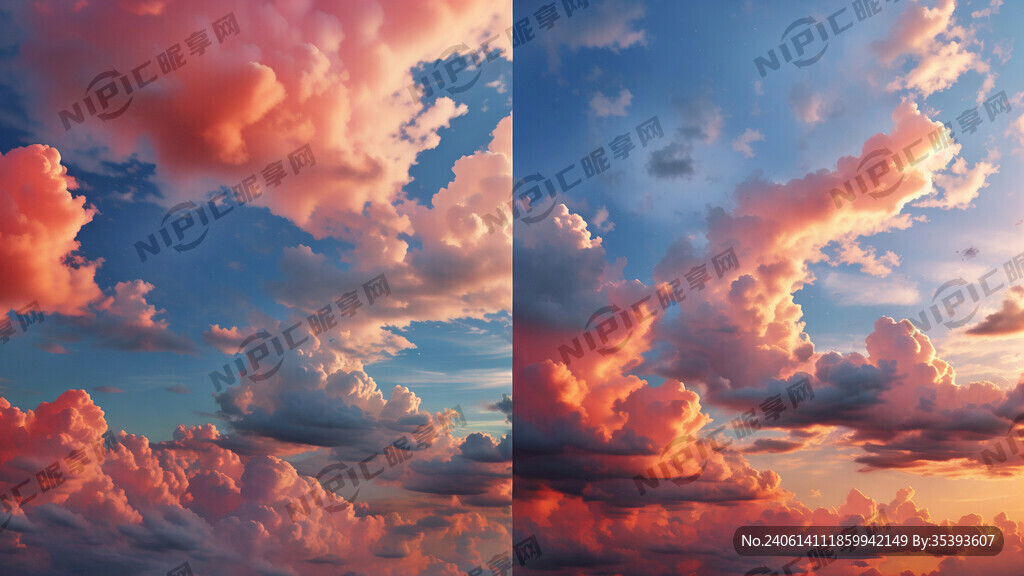 朝霞天空 立体