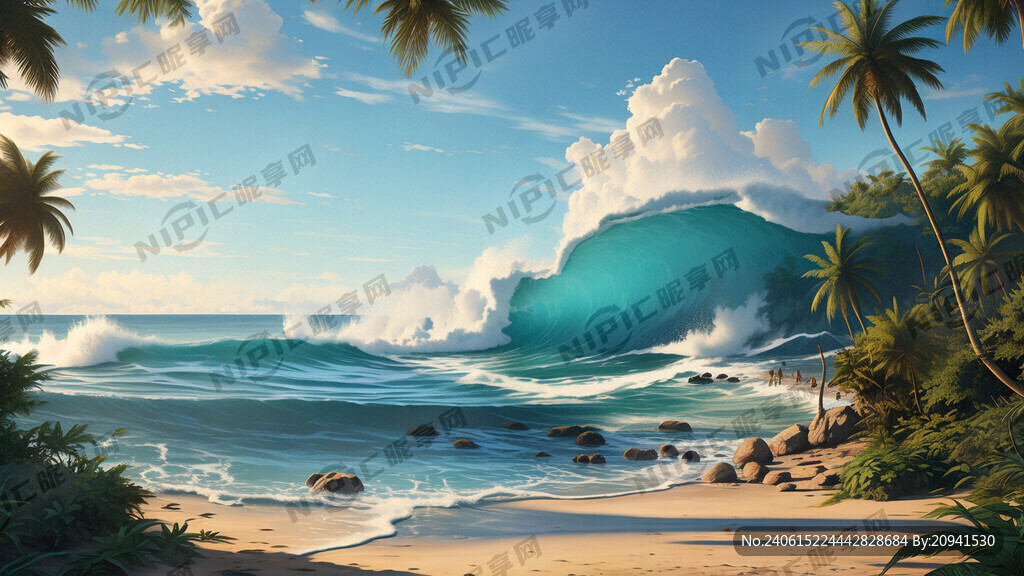 夏日 近景冲浪 超高清 3D