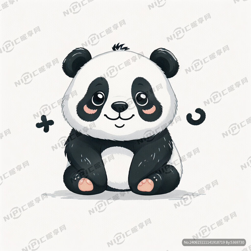 可爱熊猫 卡通 头像 简笔画