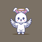 可爱兔子天使卡通矢量儿童插画