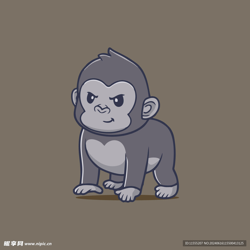 可爱猴子卡通矢量儿童插画