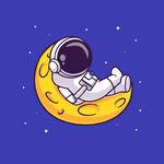 可爱宇航员卡通矢量儿童插画
