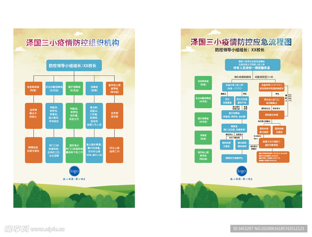 中小学幼儿园海报背景流程图