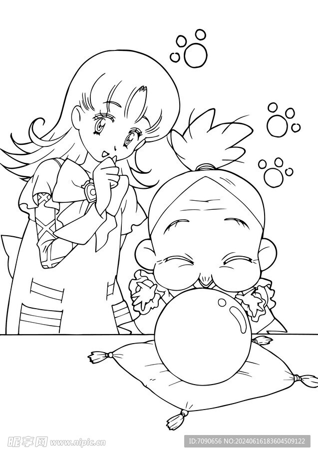 美女卡通涂色