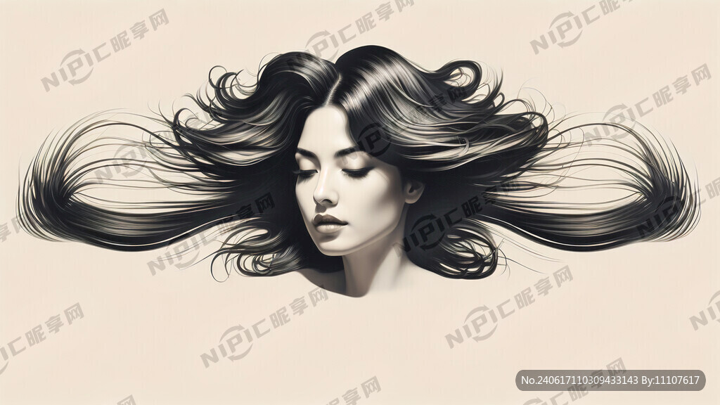美容美发 波浪纹底