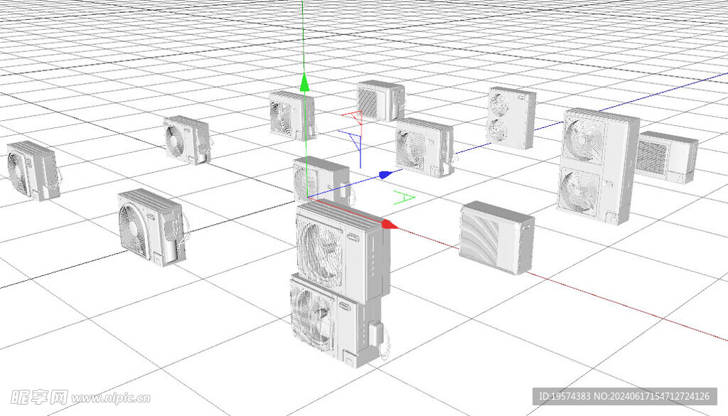 C4D模型 空调外机箱