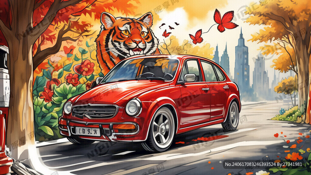 酒驾猛于虎 手绘墙画 卡通版
