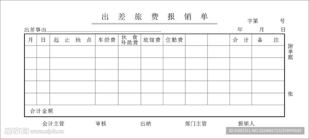 出差旅费报销单