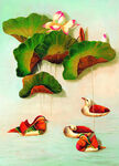 油画鸳鸯  