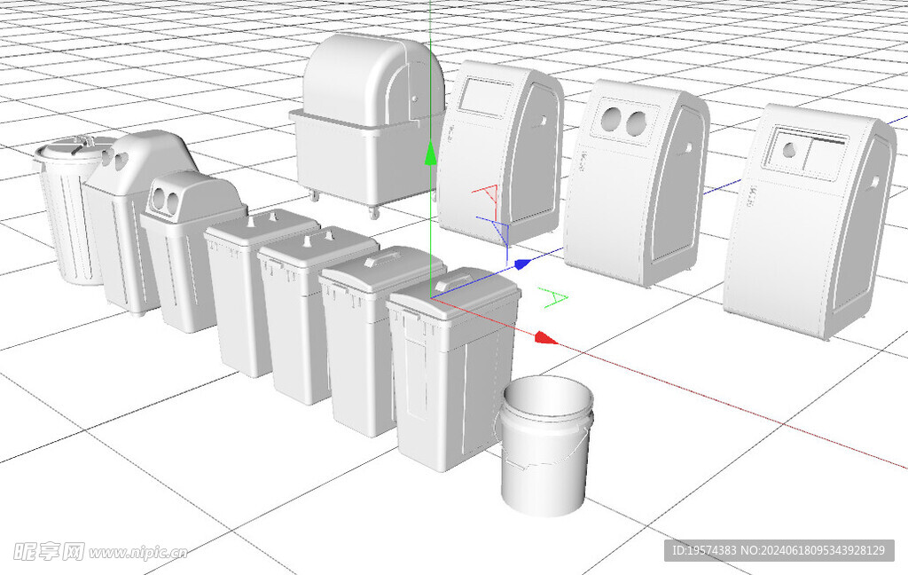 C4D模型 垃圾桶